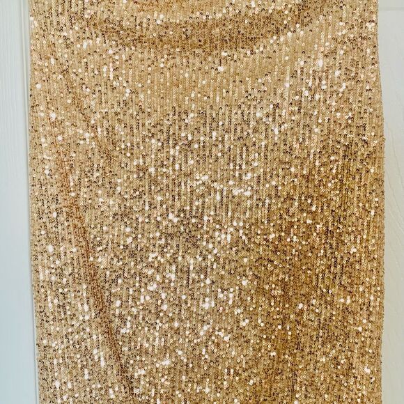 Adrianna pappell Sequin rose Gold Skirt xs NWT - Picture 8 of 11
